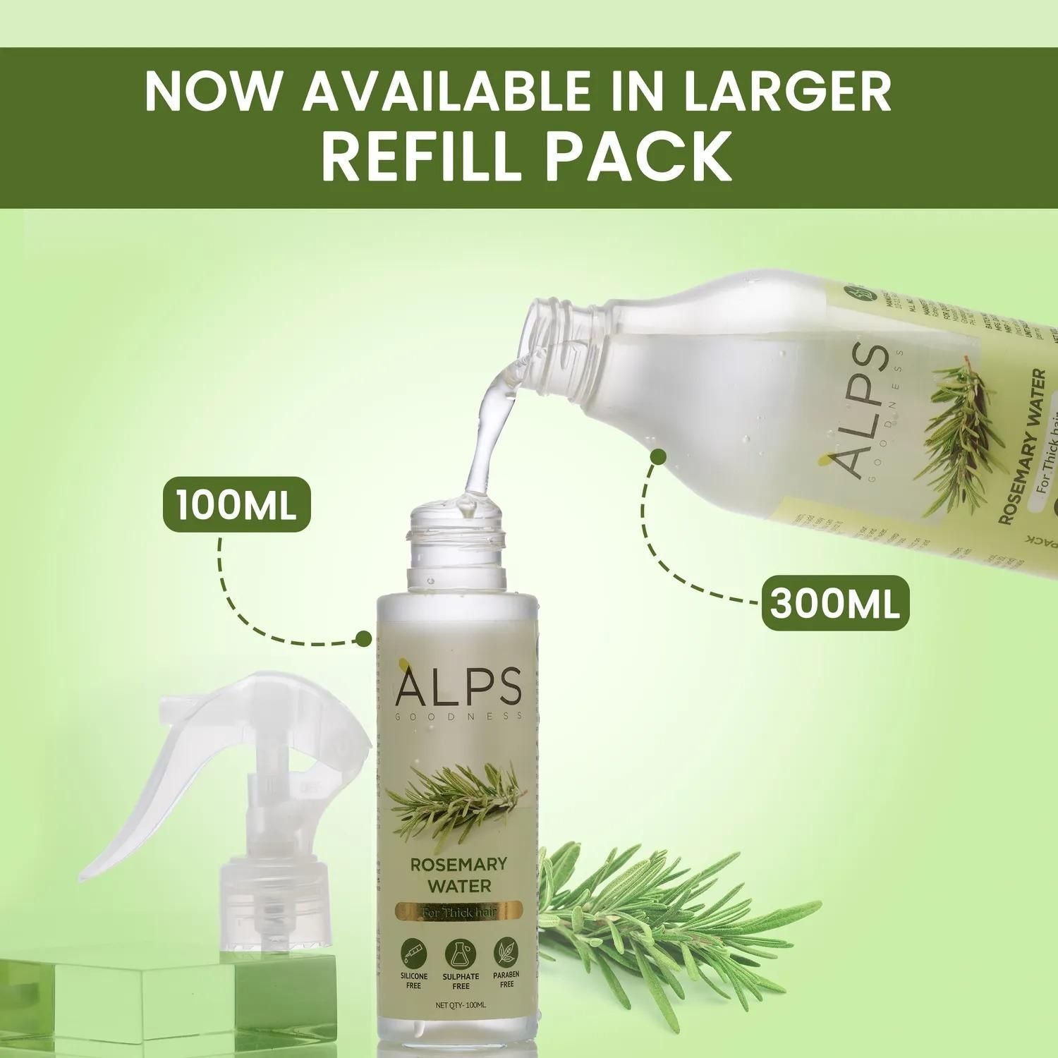 Alps Goodness 100% Pure Rosemary Water, Hair Spray For Regrowth, Buy 1 Get 2 Free