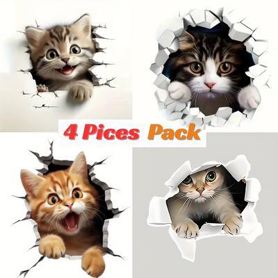 Cat Sticker for car scratches (Pack of 4) For all car colors whatever you have