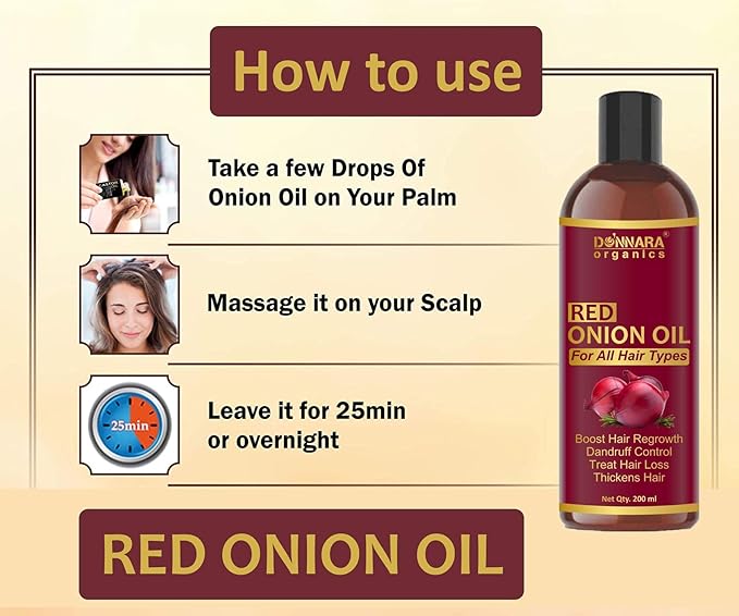 Donnara Organics Red Onion Hair Oil (200ml) Unisex