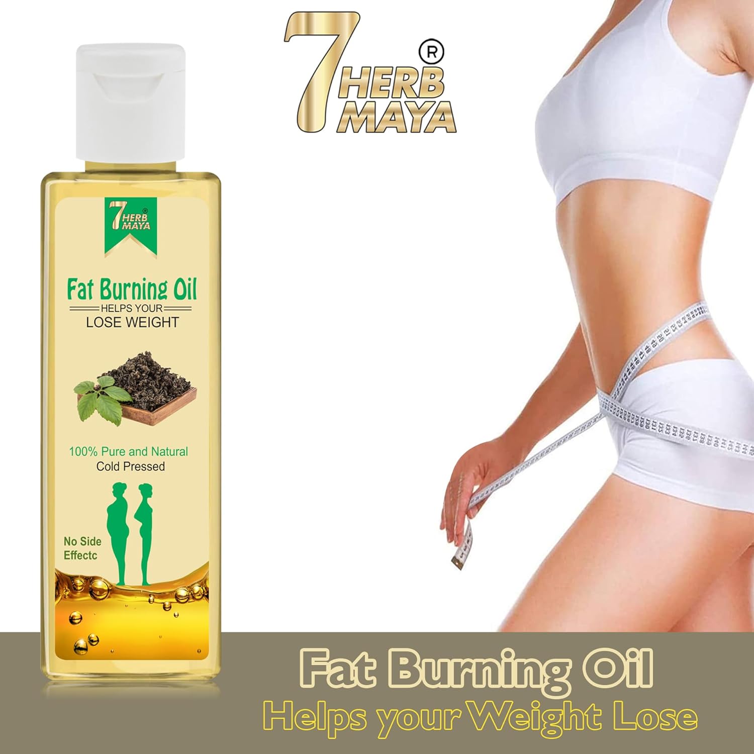 Ayurvedic 7Herbmaya Fat Burning Oil, Slimming oil, Fat Burner (Pack of 2) (BUY 1 GET 1 FREE)