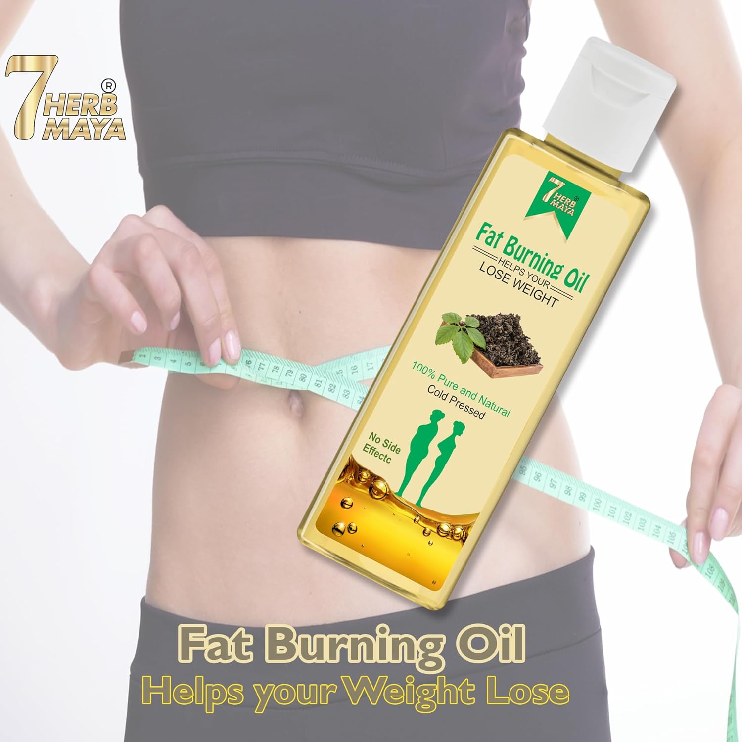 Ayurvedic 7Herbmaya Fat Burning Oil, Slimming oil, Fat Burner (Pack of 2) (BUY 1 GET 1 FREE)