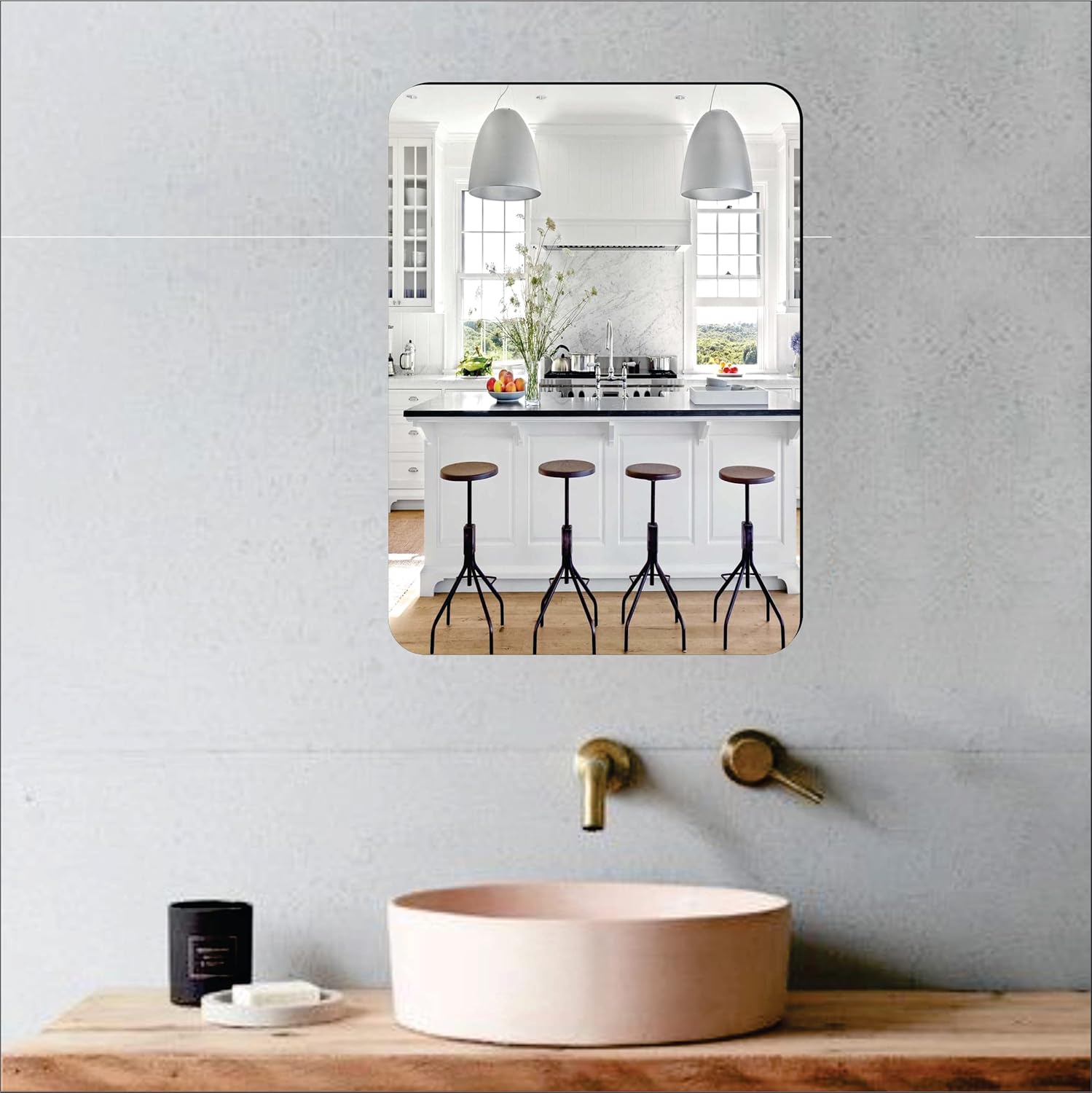 Combo of 1 Oval Shape & 1 Square Shape Mirror