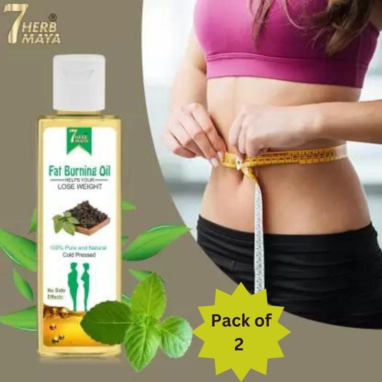 Ayurvedic 7Herbmaya Fat Burning Oil, Slimming oil, Fat Burner (Pack of 2) (BUY 1 GET 1 FREE)