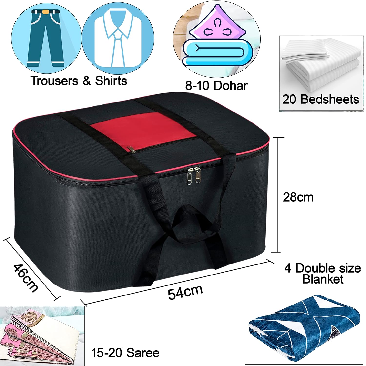 Moisture Proof Nylon Large Size Storage Bag (54 x 46 x 28 cm)