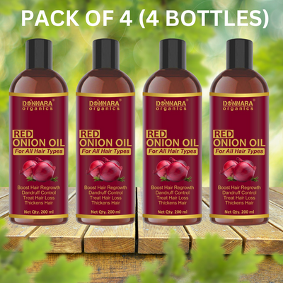 Donnara Organics Red Onion Hair Oil 100 ml (Pack of 4)