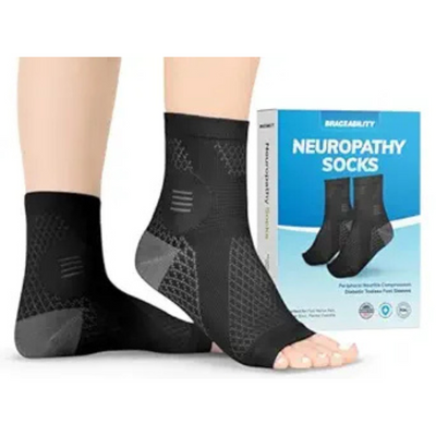 Neuropathy Socks for Women and Men for Relief Swollen Feet and Ankles ( Black color )