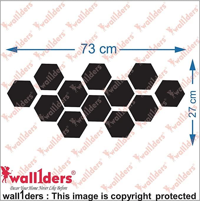 Hexagon Silver Mirror For Wall [Pack Of 12, Size (10x12)Cm Each]