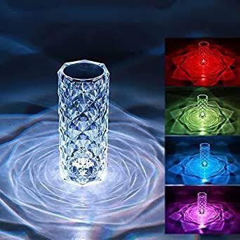 Crystal Table Lamp 16 Color Changing RGB Rose Diamond (Multi-Color)