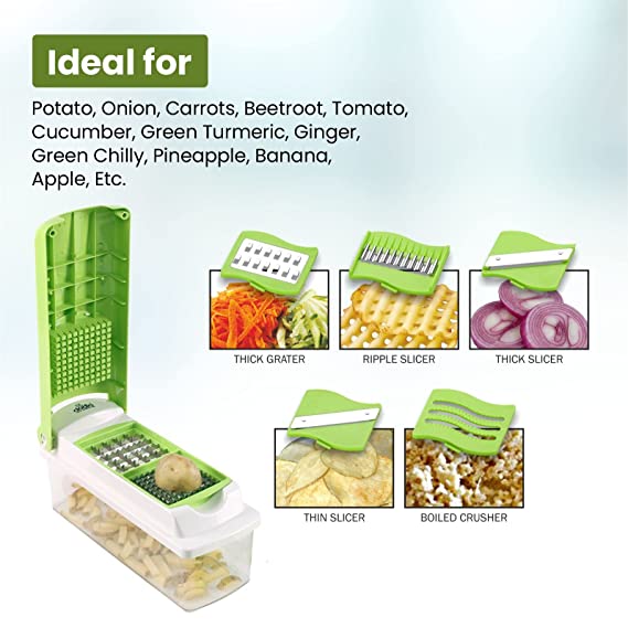 Plastic 12 in 1 Multi-Purpose Vegetable & Fruit Chopper (1 Set