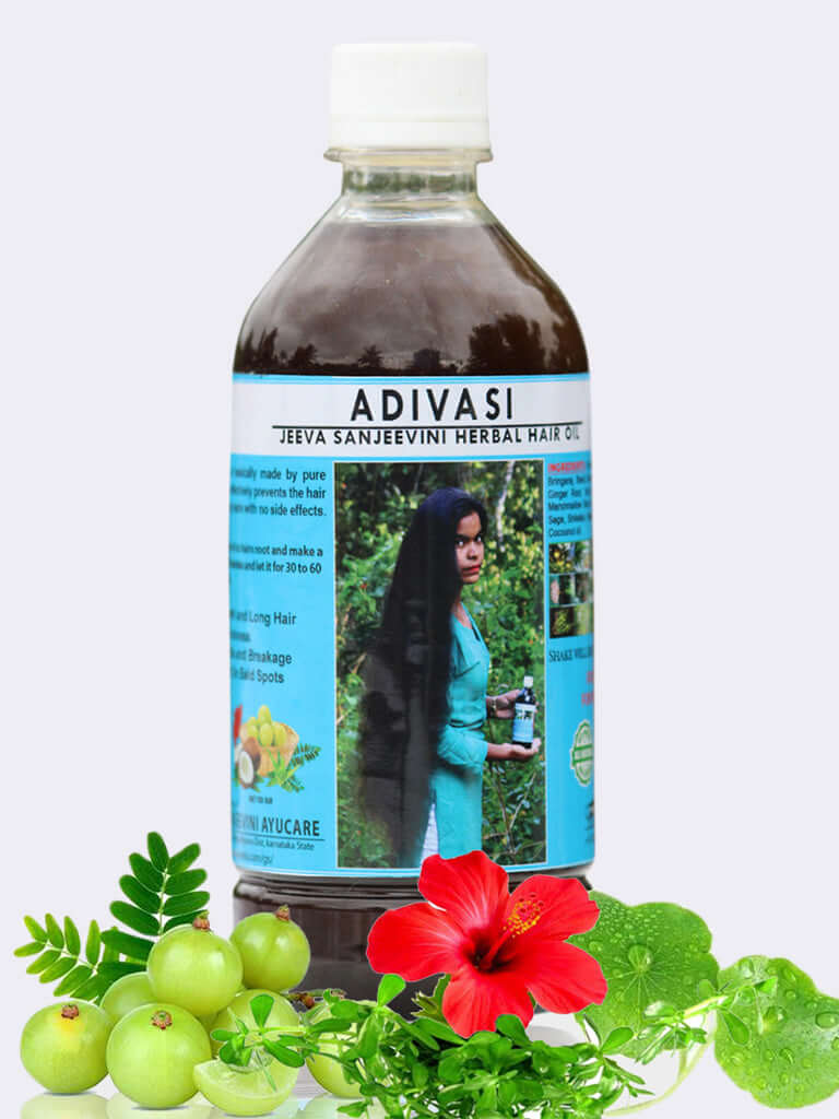 Adivasi Jeeva Sanjivani Herbal Hair Oil, Ayurvedic Hair Growth Oil, BUY 1 GET 1 FREE